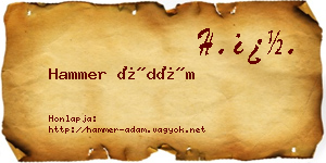 Hammer Ádám névjegykártya